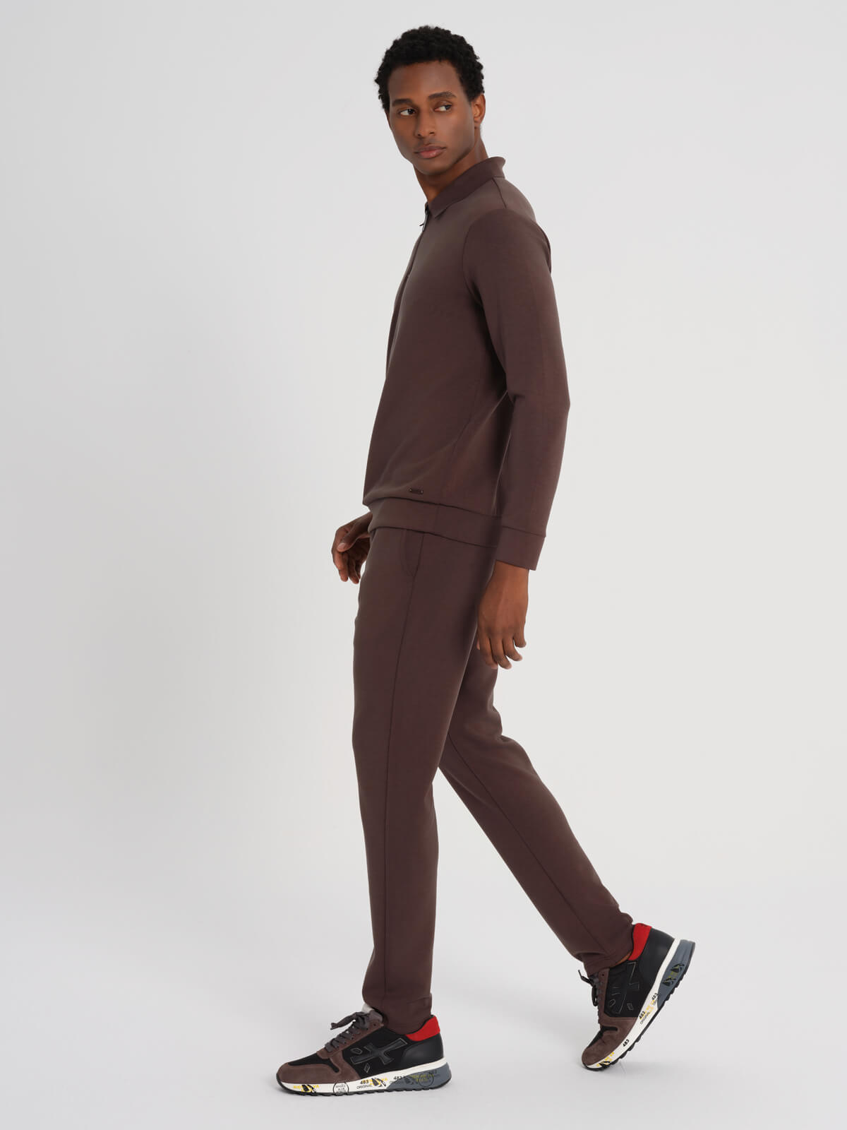 Dadado Bambu Polo Long sleeve Brown