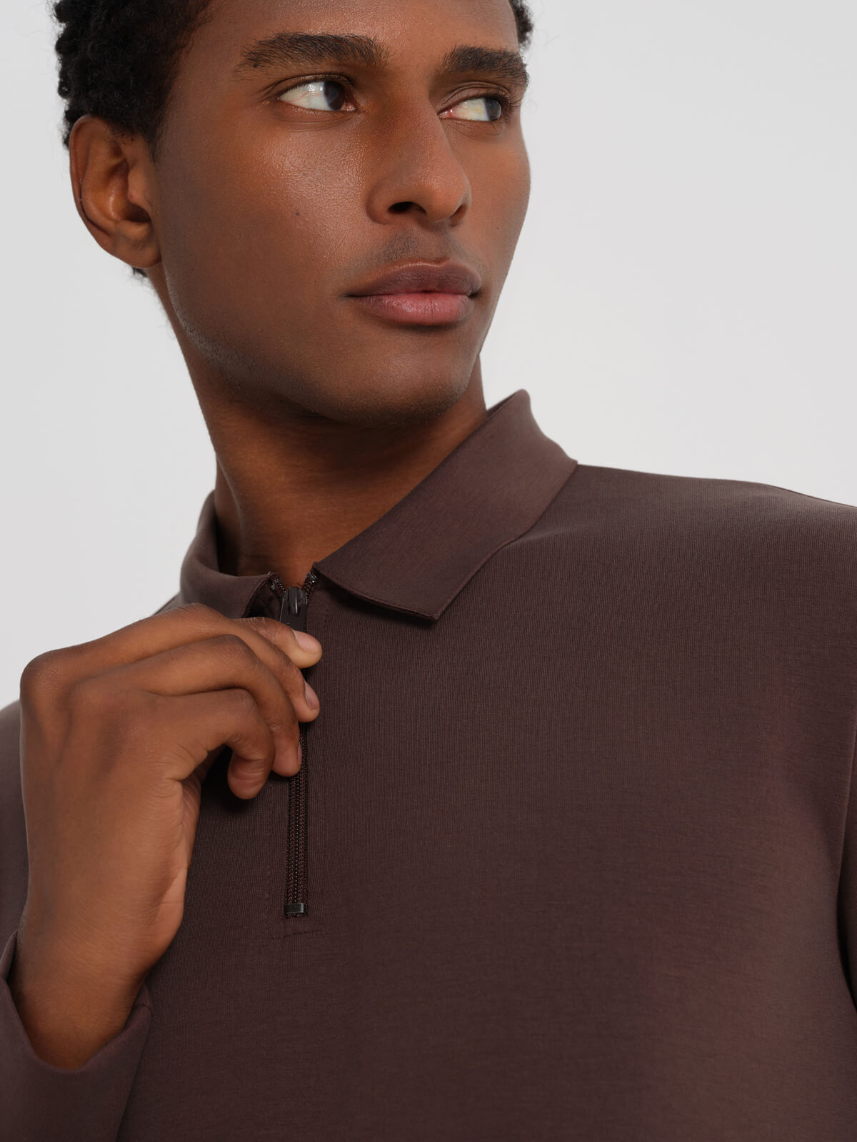 Dadado Bambu Polo Long sleeve Brown